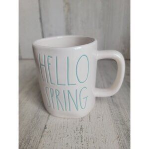 Rae Dunn hello spring white coffee mug home decor